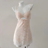 Lace Brae Pure Desire Sling Short Skirt Lace With Thin Perspective Sexy Pajamas Woman 2025 New