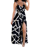 Spot 2025 Summer New Female Fashion Sexy Print Sling Medium Long