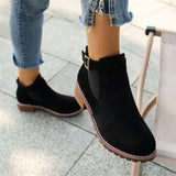 And Winter 2025 New Martin Boots Women Low With Belt Buckle Boots Women's Large Size Boots
