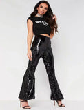 Sexy Nightclub Multi-color Sequins Flared
