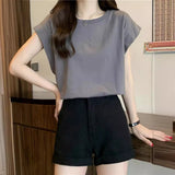 Zingj Sense Small Flying Sleeve T-Shirt Women's Summer 2024 New Loose Shirt Short-Sleeved Student Jacket