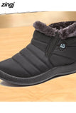 Boots Women Ankle Boots Cotton Fabric Femmes Bottes Plush Shoes Ladies Booties Waterproof Shoes Buty