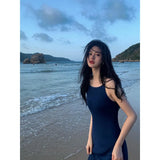 Zingj Halter Dress French Sleeveless Waist Slim Dress Summer Seaside Vacation In