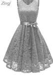 2023 Summer New Women's Lace Dresses Floral Crochet Hollow Out Vestido Patchwork Casual Slim Office Party