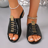 Cool Slippers Women's Spring And Summer Coarse And Beef-Shoeed Women's Sandals Fish Mouth Side Zip Retro Women's Shoes