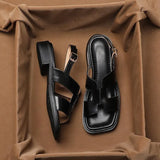 Brown Low-Heeled Toe Sandals Women In The Spring And Summer Of 2025 New Fashion Large-Size Flat Bottom Casual Roman