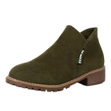 Barrel With Retro Matte Short Boots Female Coarse And Flat Bottom Side Zipper Martin
