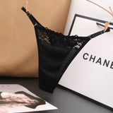 Thong Trousers Low-Waist Hot Lace Perspective Without Trace Elastic Cotton Seduction Hollow Adjustable