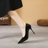 Professional Work Shoes Women's Patent Leather Fine Tip Shoes Sexy Temperament Shoes Not Tired Shallow Women's Singles