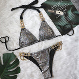 Zingj New Swimsuit Plain Crystal Diamond Chain Women's Split Swimsuit Strap Sexy