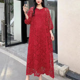 Lace Dress New French Retro Heavy Industry Hollow Hook Loose Thin Temperament Dress