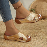 Women's Slope And Slippers 2025 Summer New Large-Size Casual Slippers Women's Thick Soles Light Cool Drag Women's