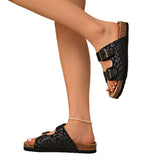 Women's Shoes New 2025 Explosion Fashion Temperament Leopard-Print Metal Buckle Tide To The Ring A Word Of Cool