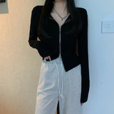 Zingj Short Coat Female Autumn Thin Casual Versatile 2024 New Show Thin Hong Kong Flavor Long Sleeve Early Autumn Jacket-Outfit