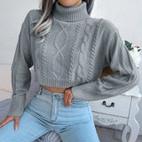 Shooting 2025 Autumn And Winter Fashion Mahjong Long Sleeve High-Neck Short-Sleeved Sweater Women's
