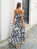 Floral Dress Women Chest Wrapping Bech Long Dress Female Sexy Strapless Elastic Waist A Line Holiday Backless