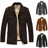 Stand Men's Coat Fur Velvet Artificial Wool Jacket Cold Anti-Freeze Thick