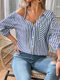 Women's Fashion With Blue Striped