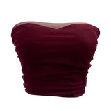 Thai Babes Light Yarn Splicing Braless Sleeveless Top With Short Corset Corset Umbilized Bra Vest
