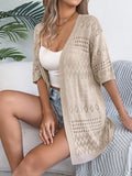 Shooting 2025 Spring And Summer Leisure Pure Color Sleeve Knitted Sweater Holiday Cardigan Women's