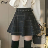 Skirts Women Chic Elegant Simple All-match Empire Preppy Style Ladies Clothes Retro Fashion Ulzzang Basic Fall Mujer