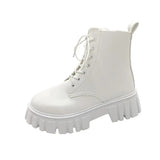 New Spring And Autumn Small Martin Boots Women In The Wind Boots With Round Head Thick Background Boots Single