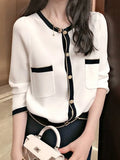 Zingj Illing High Quality Small Sweet Wind Women's Gold Button Cardigan Autumn Elegant Wind Sweater Coat Women's