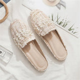 Bag Head Half Slippers Women Wearing Flat Net Red Cold Drag 2025 New Fashion Muller