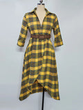 Long-Sleeved Plaid Shirt Dress 2025 Spring And Autumn New Fashion Loose Casual Dress