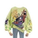 New Long-Sleeved Round-Neck Loose Street Racing Dog Harajuku Girl's