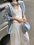 Plaid Shirt Coat Women Spring And Autumn New Small Lazy Temperament Sunscreen Shirt Cotton Top