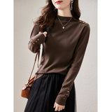 High Collar Knitting Bottom Shirt Female Autumn Winter Korean Version Of Foreign Style Inside The Loose Sweater To