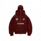 Tide Brand Double Hat Design Letter Hoodie Autumn And Winter Men And Women The Same Loose Y2K Tidive