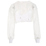 Resort Style Personality Grid Splicing With Hooded Hooded Sunscreen Shirt Women's Sports Leisure