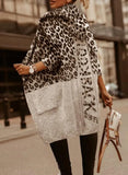 Loose Leopard-Print Letter Jahua Casual Hoodie Medium Long Women's Sweater Cardigan