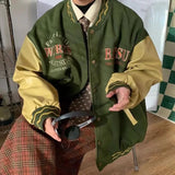 Vintage Badge Embroidered Varsity JacketOutfit