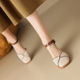 Retro Baotou Hollow Thick Heel With Women's Sandals 2025 Summer New Color High Heel Women's