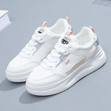 White Shoes Women 2025 Autumn New Ins Korean Version Of Thick Soles To Increase The Number Of Students Shoes Women's Casual Lace