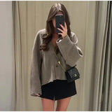 Women's Explosive Loose Double-Buttoned Long-Sleeved Pocket Jacket