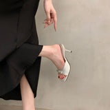 Temperament Black Bow High Heels Women 2025 Summer New Catchy And Muller Women Cold
