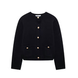 Autumn New Knitted Jersey Women's Round Collar Solid Color Loose Set