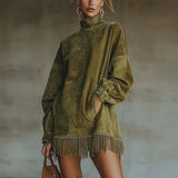 Women's Spring And Autumn Solid Color Casual Bvy Skirt With