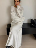 Elegant Knitted Suit Women's Shoulder Sweater Tops In Autumn And Winter