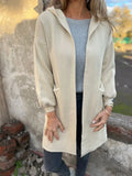 2025 Solid Color Casual Hairs Pocket Hooded Jacket Jacket