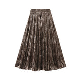 Silk Velvet Half-Dress Woman 2025 Autumn And Winter New High-Waist A Skirt In The Middle And Thin
