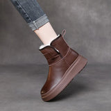 Fur Integrated Layer Of Cowhair Cotton Shoes Snow Boots Winter Warm Leather Boots Thick Bottom