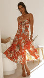 Zingj And Summer 2023 New Small Floral Print Fresh And Sweet Condole Dress