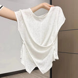 Goods Explosion Short-Sleeved T-Shirt Women 2025 New Summer Thin Luxury High-End Feeling Super Fire Age Reduction Unique
