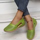 Summer Large-Size Casual Sandals Women's Shoes Slope Heel Hollow Pure Color Single Shoes Fashion