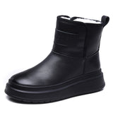 Fur Integrated Layer Of Cowhair Cotton Shoes Snow Boots Winter Warm Leather Boots Thick Bottom